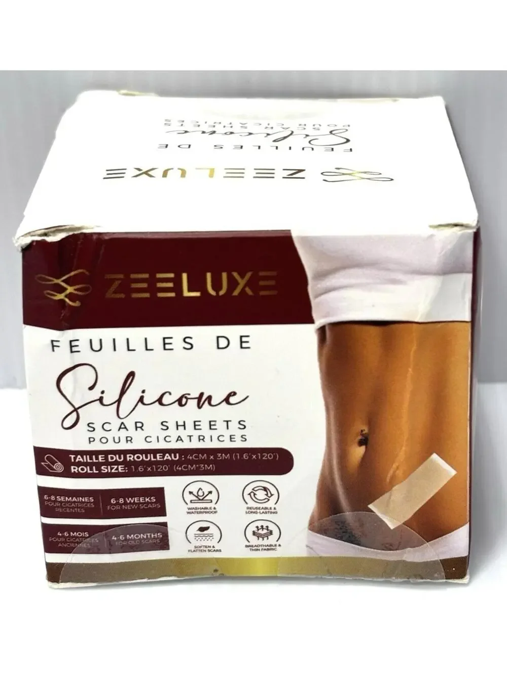 Zeeluxe Silicone Scar Sheets Roll Scar Removal Treatment New Damaged Box 1.6